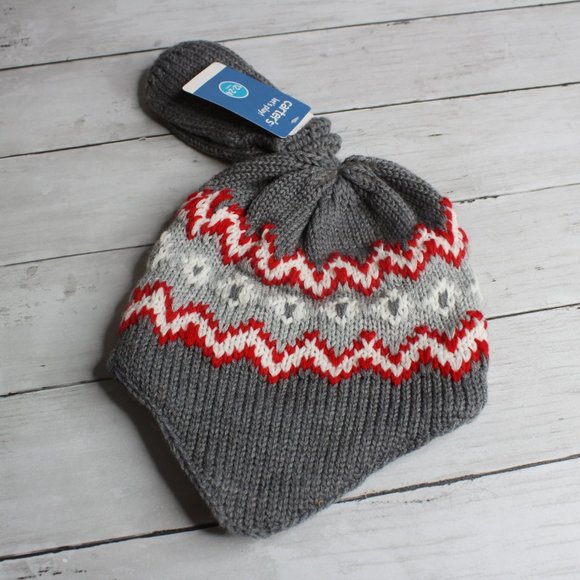 Carter's Other - Carter's Baby Boy Sweater Knit Hat Mitten Set Size  12-24 Months Gray